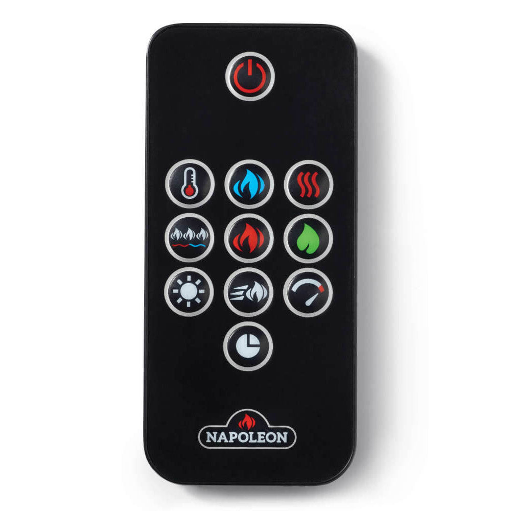 Napoleon electric fireplace remote control with button icons