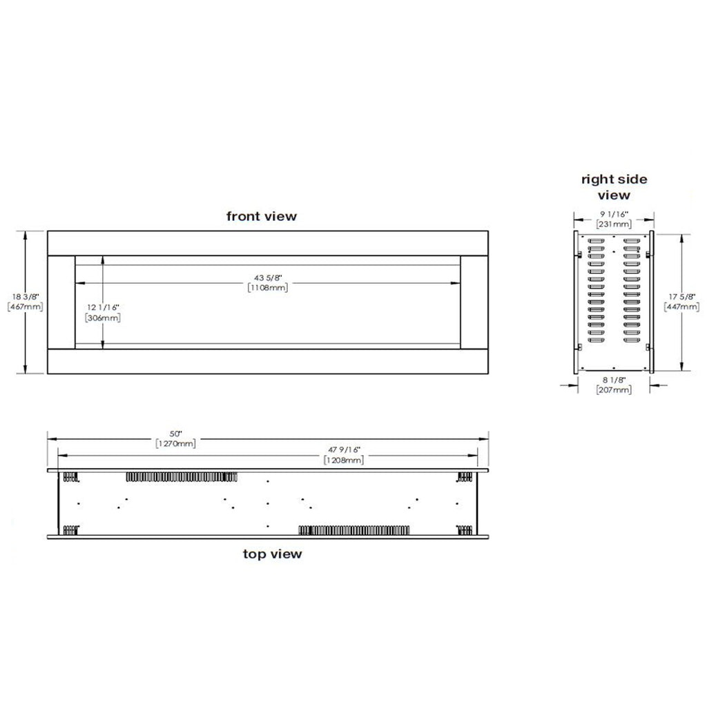 Napoleon CLEARion 50-Inch Built-In See-Through Electric Fireplace with Logs, Crystal Media & Remote