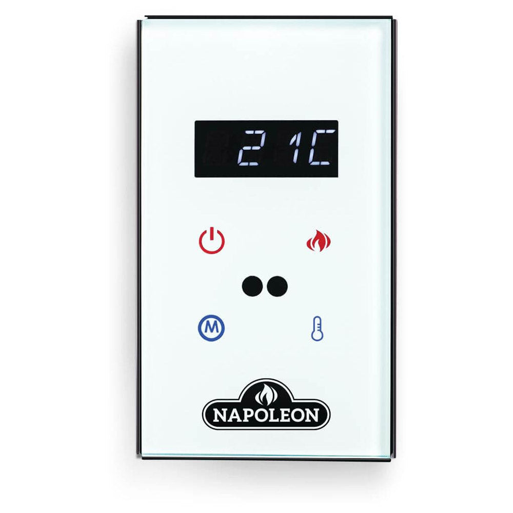 Napoleon electric fireplace control panel with LED display and button controls