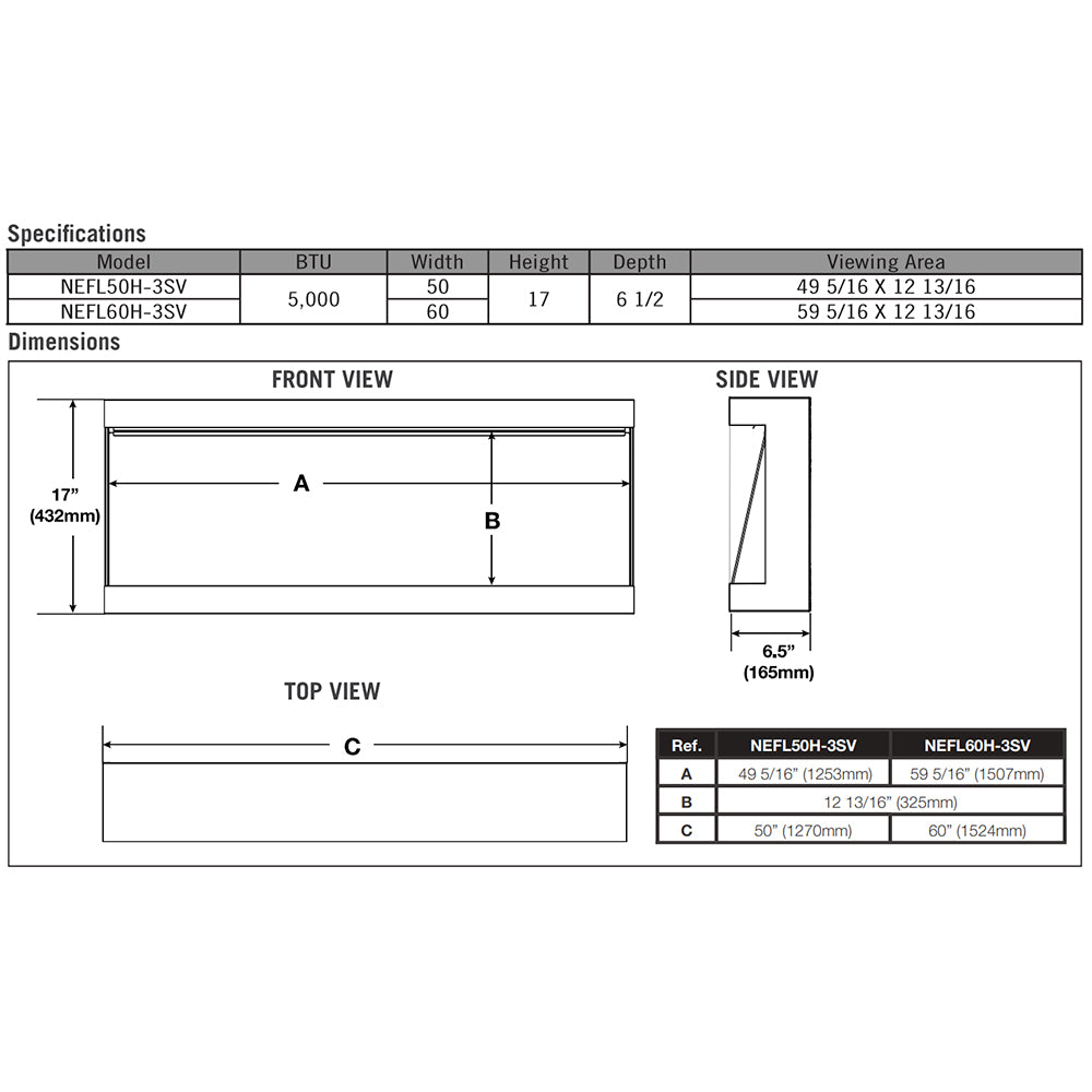 Napoleon NEFLxx-3SV Trivista Pictura 3-Sided Electric Fireplace