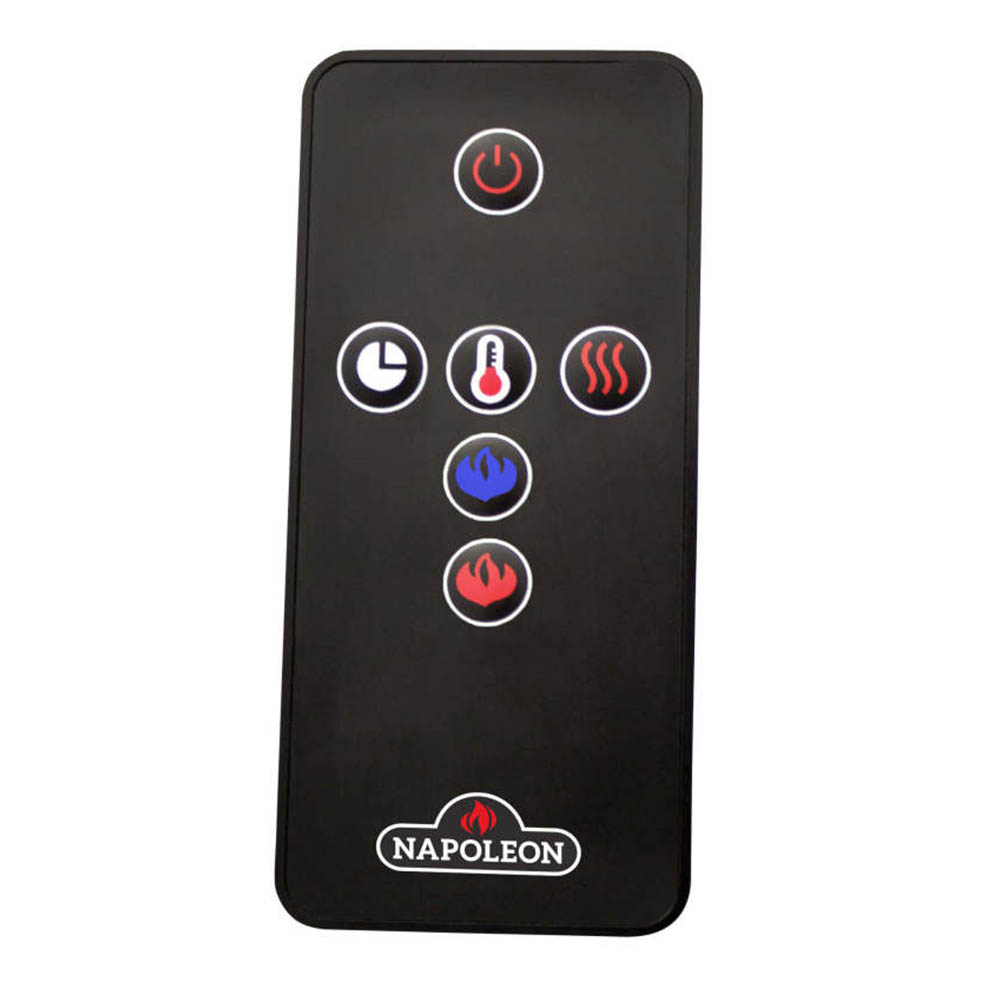 Napoleon electric fireplace remote control with power and flame control buttons