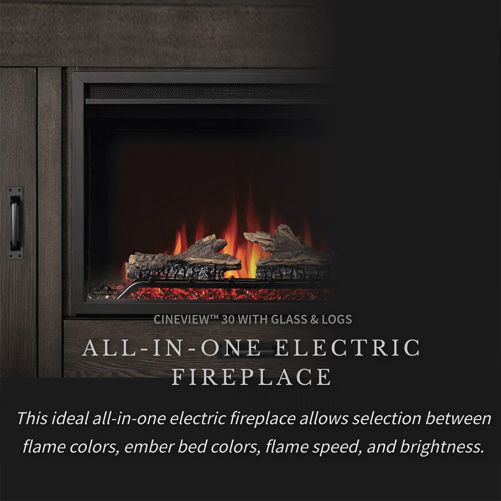 Napoleon Franklin Electric Fireplace TV Stand with 30-Inch Cineview Firebox
