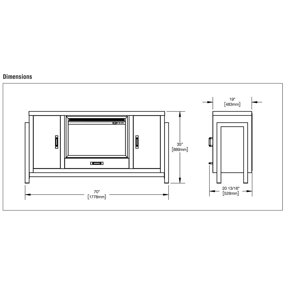 Napoleon Franklin Electric Fireplace TV Stand with 30-Inch Cineview Firebox