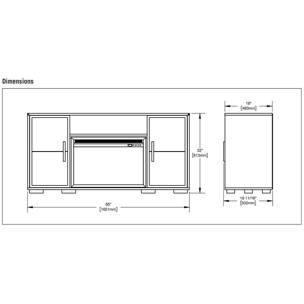 Napoleon Hayworth Electric Fireplace TV Stand with 30-Inch Cineview Firebox