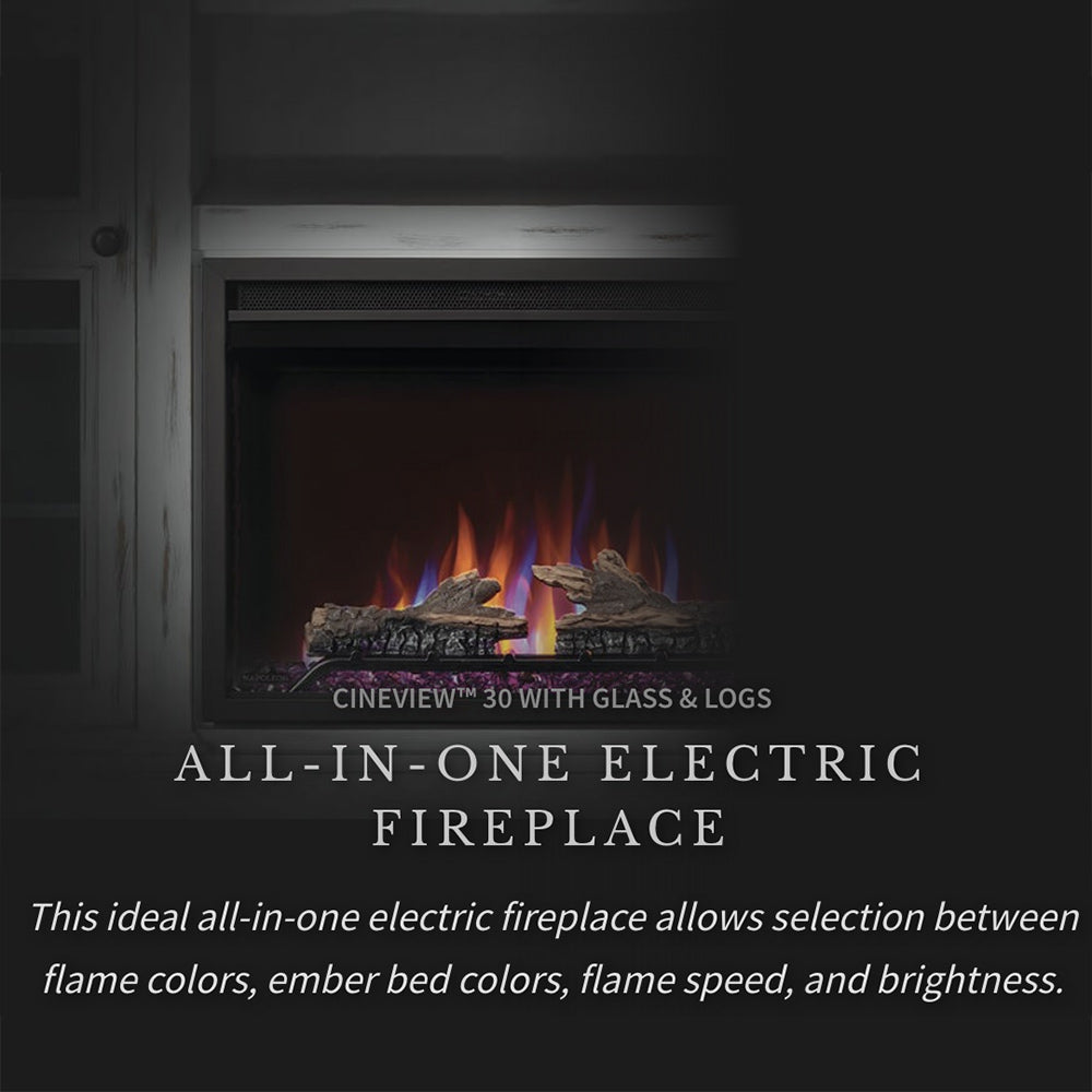 Napoleon Charlotte Electric Fireplace TV Stand with 30-Inch Cineview Firebox