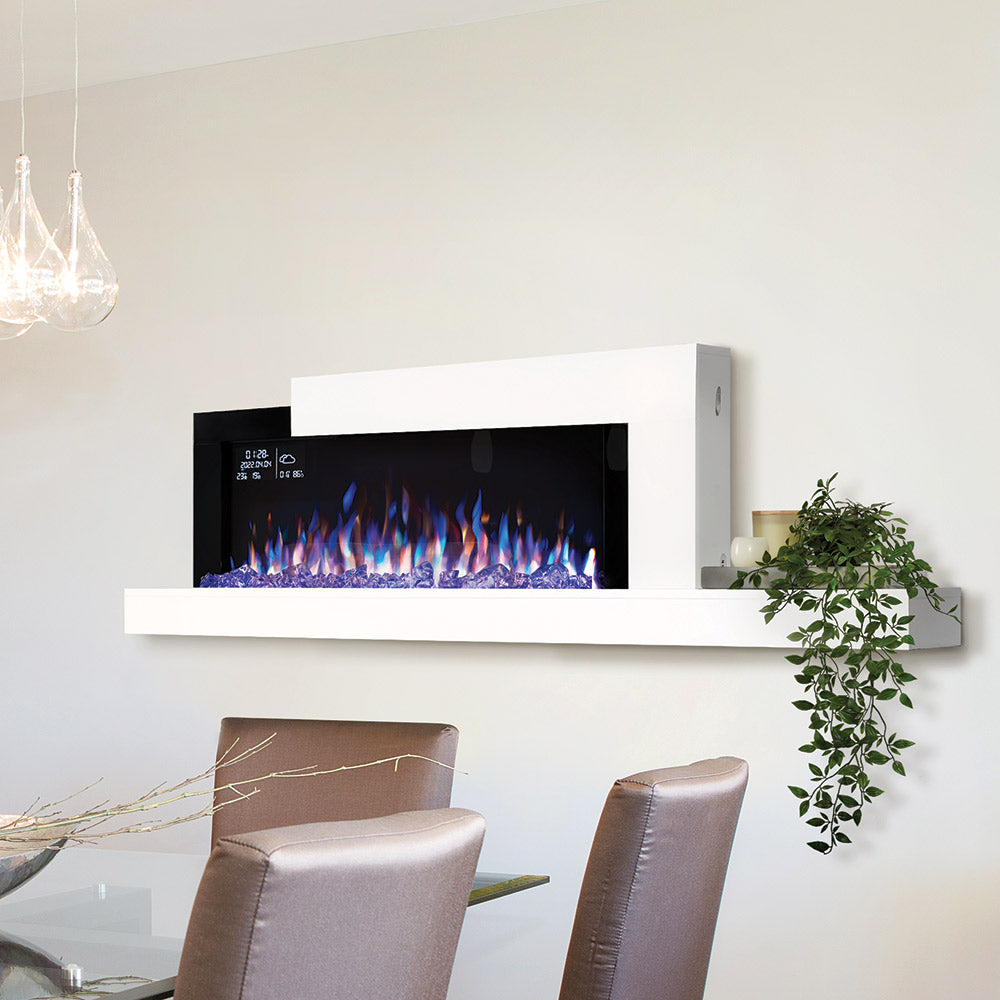 Napoleon Stylus Cara Elite Wall Mount Electric Fireplace with Remote and Wood Surround