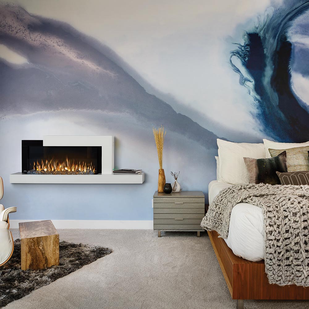 Napoleon Stylus Cara Elite Wall Mount Electric Fireplace with Remote and Wood Surround