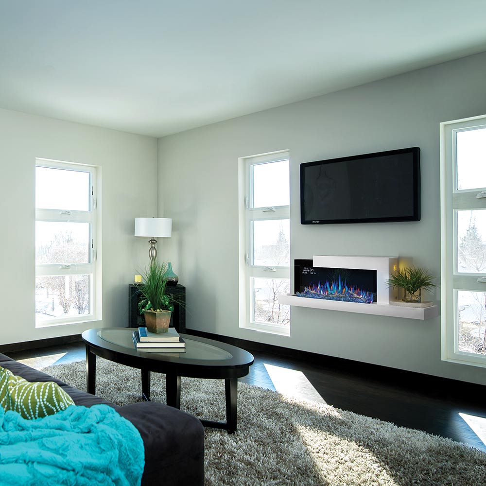 Napoleon Stylus Cara Elite Wall Mount Electric Fireplace with Remote and Wood Surround