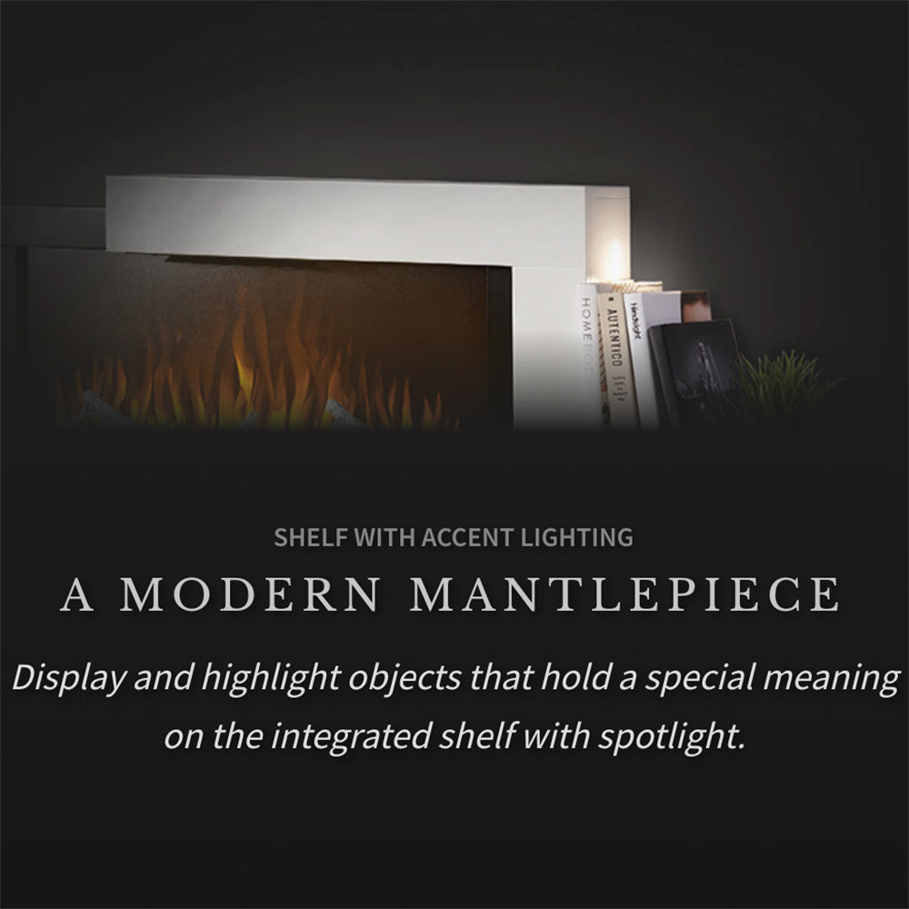 Napoleon Stylus Cara Elite Wall Mount Electric Fireplace with Remote and Wood Surround