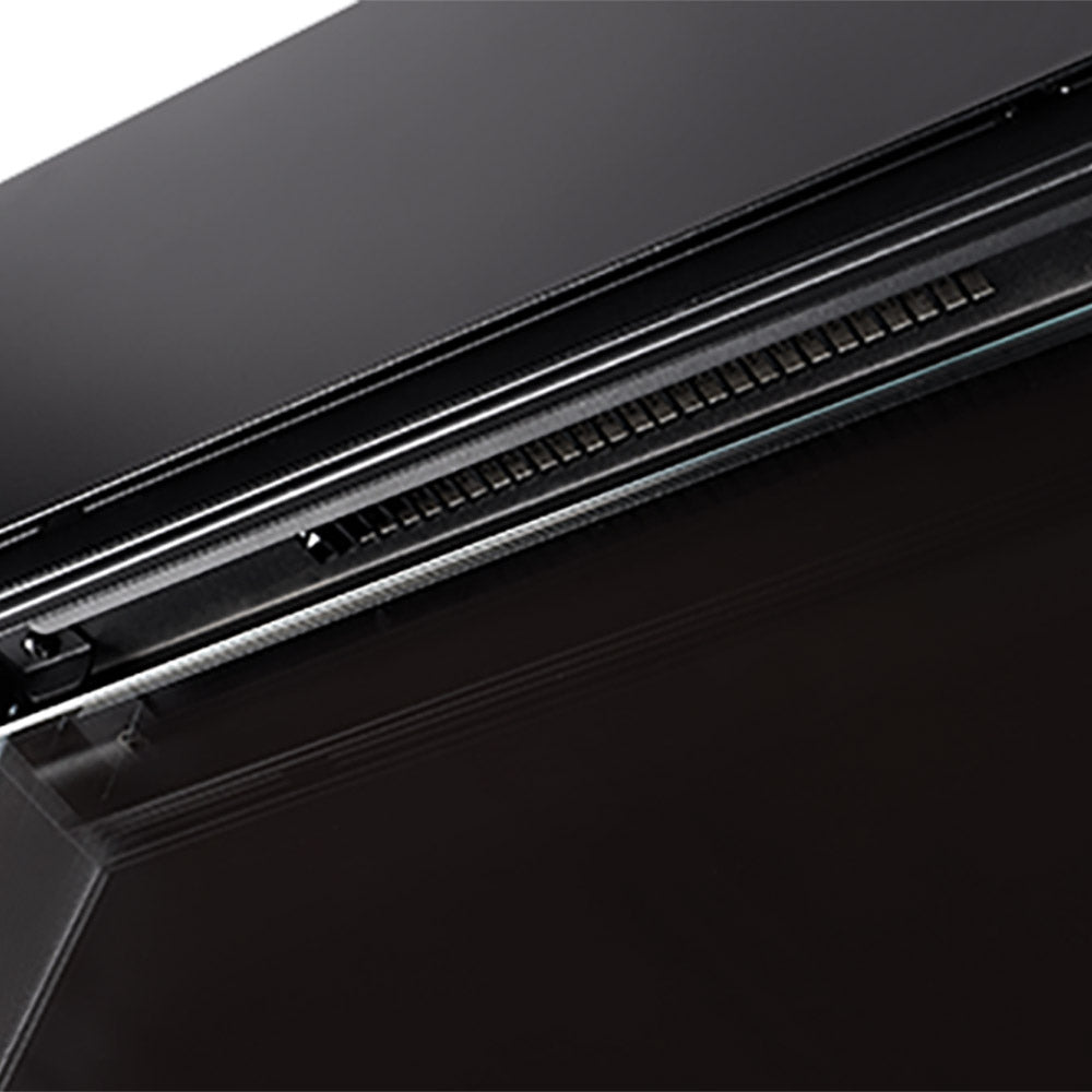 Black electric fireplace rear vent grille and heating outlet trim