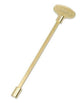 Brass universal valve key with double-sided head and 12-inch shaft.