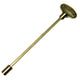 Universal valve key in brass finish, long stem with two open-ended tips