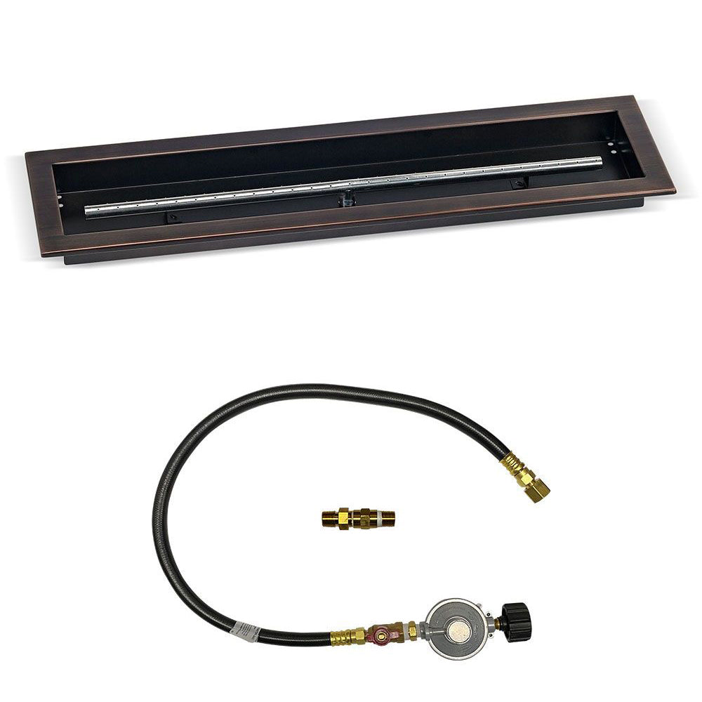 American Fire Glass Match Light Fire Pit Kits, Oil Rubbed Bronze Trough Pans