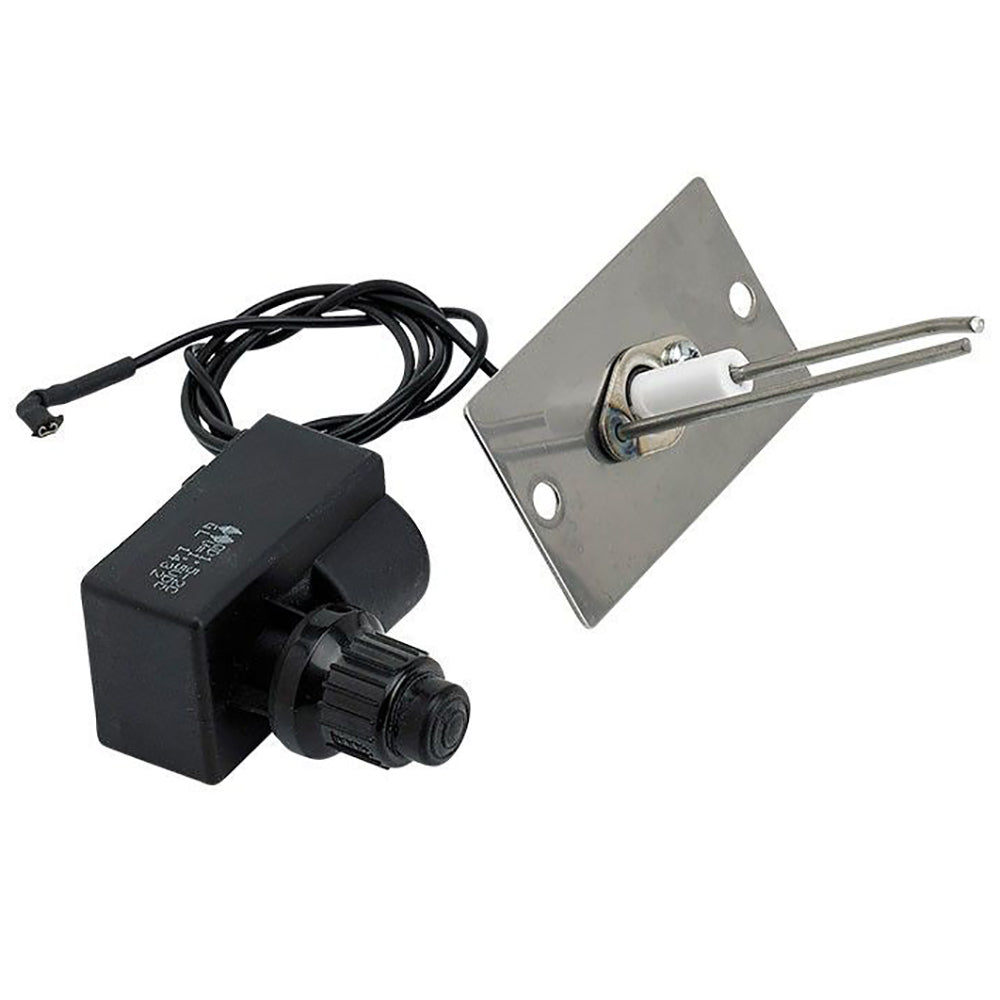 Fire pit ignition module with mounting bracket, electrode, and power lead
