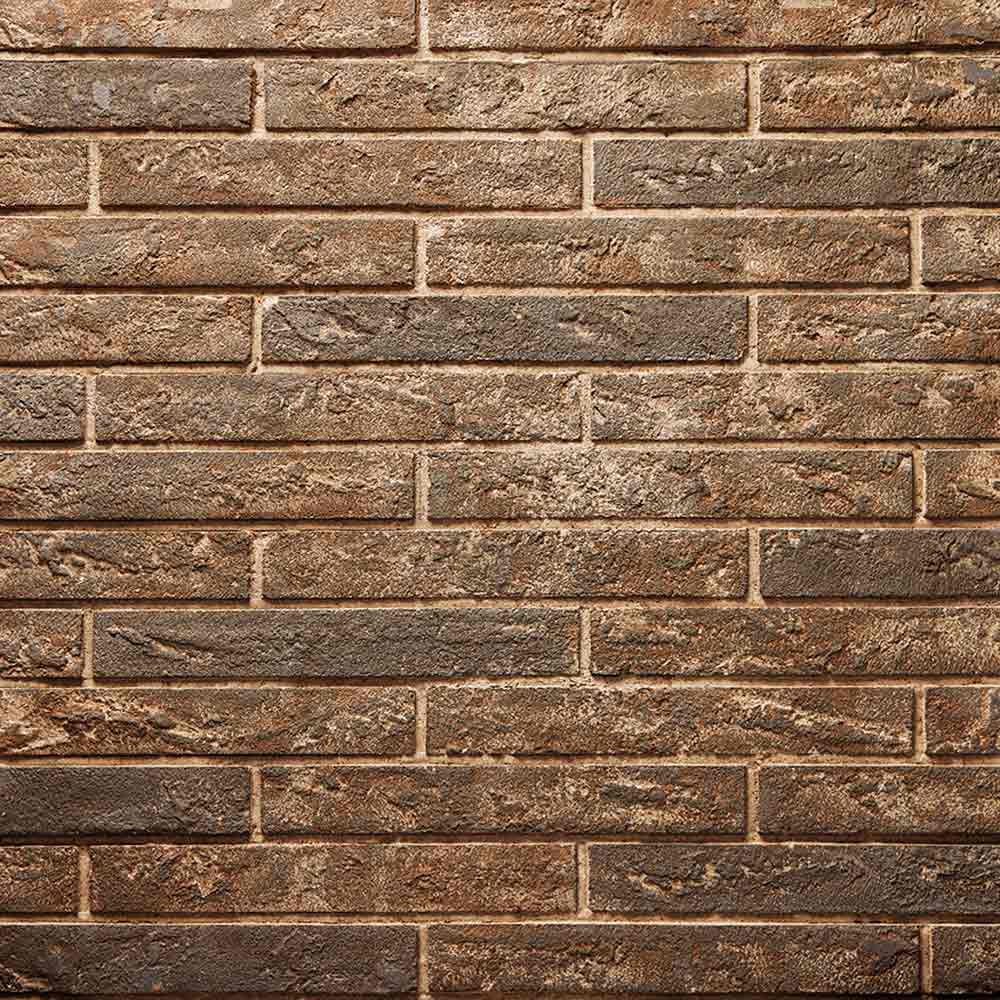Brown refractory panel with traditional brick pattern texture, 42-inch fireplace size