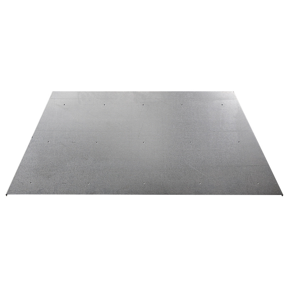 Metal vent free drain cover panel for courtyard gas fireplace, gray rectangular