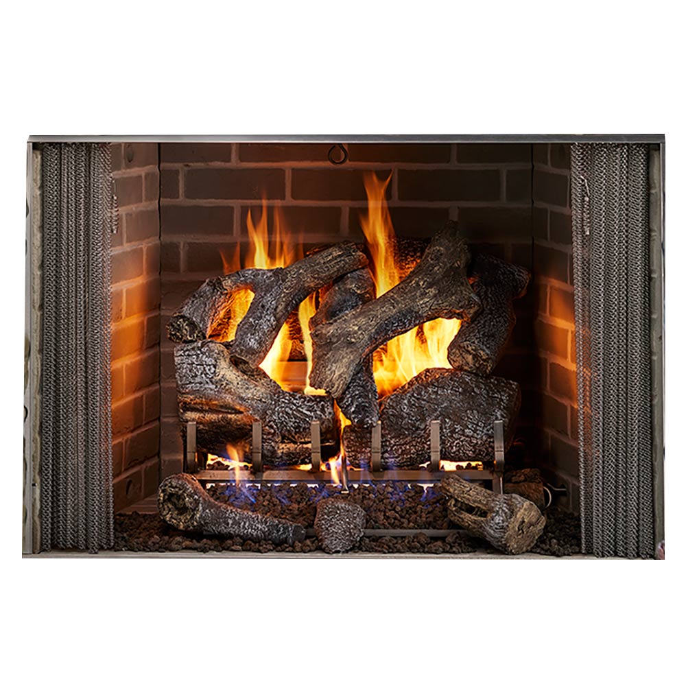 Outdoor Lifestyles Cottagewood 36-Inch Outdoor Firebox with Gas Log Set