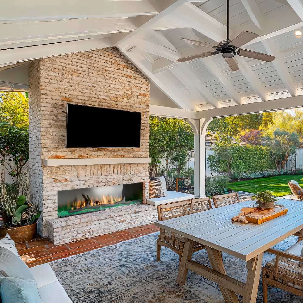 Outdoor Lifestyles Lanai 72-Inch Outdoor Linear Gas Fireplace with Intellifire Ignition