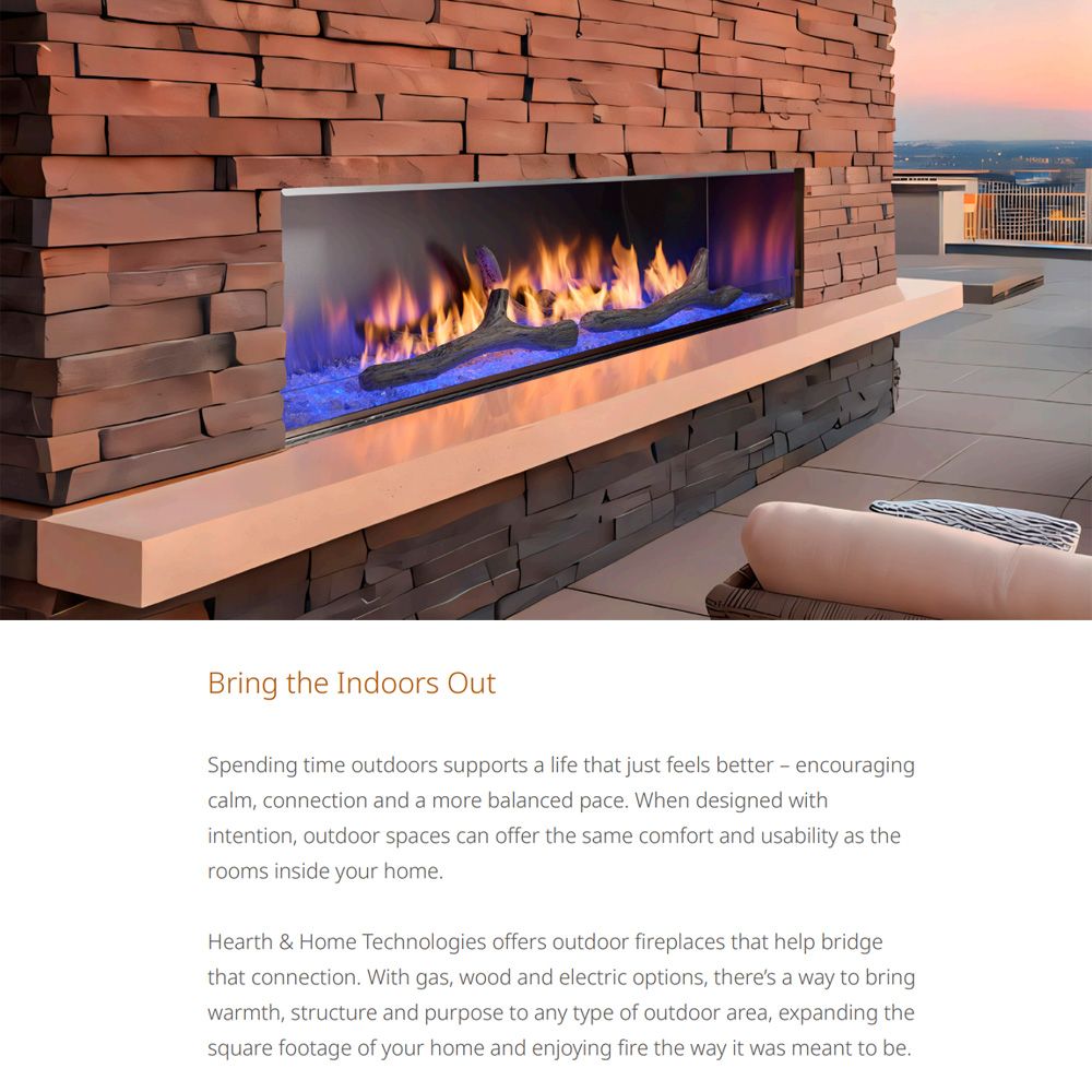 Outdoor Lifestyles Lanai 72-Inch Outdoor Linear Gas Fireplace with Intellifire Ignition