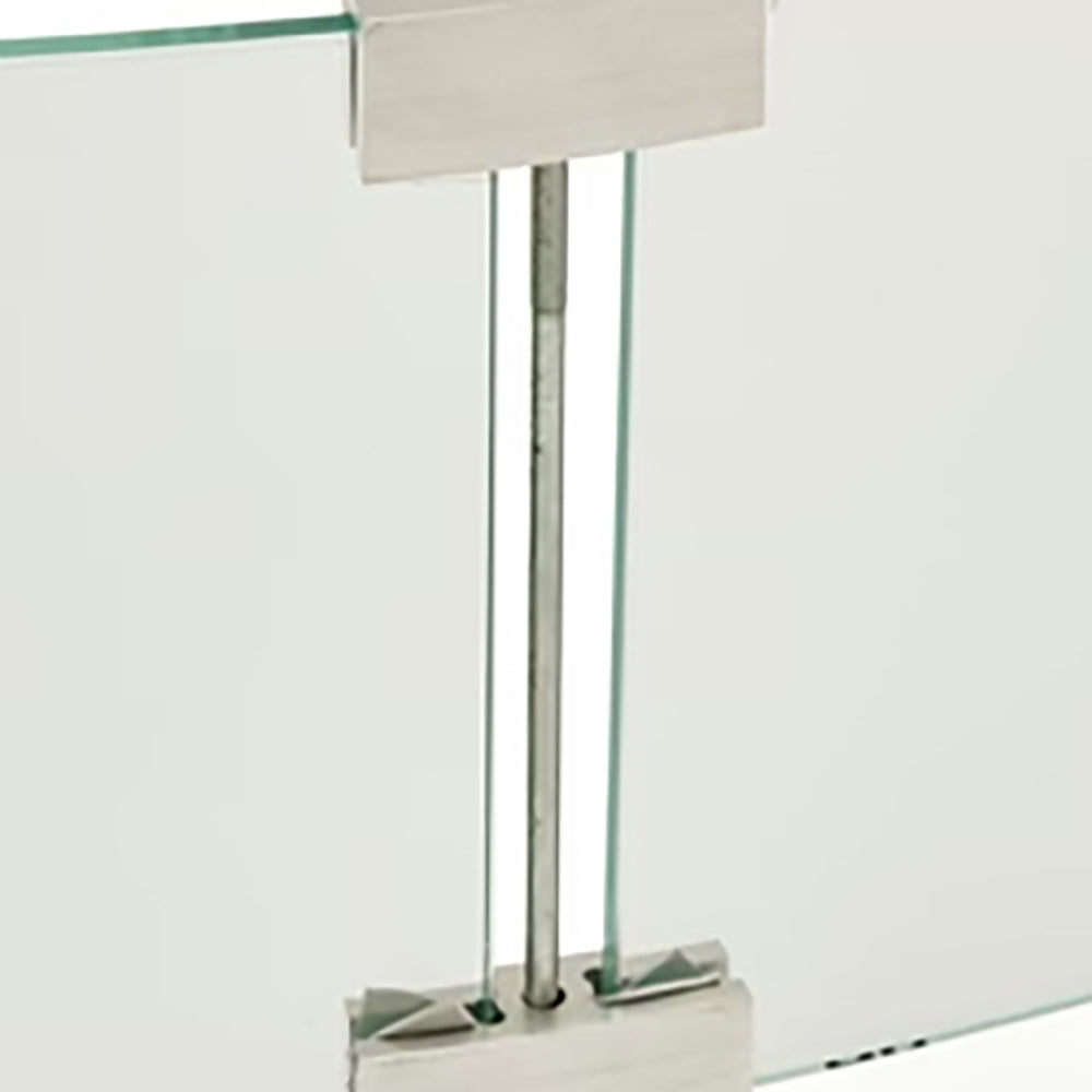 Metal wind guard hardware with two vertical posts and mounting base plate