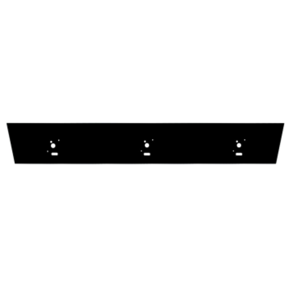 Matte black control panel front with three button indicator icons