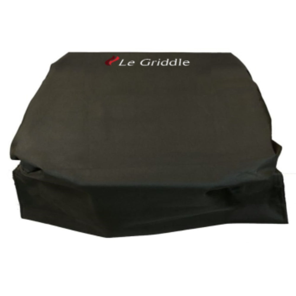 Black vinyl griddle cover with Le Griddle logo and lid opening