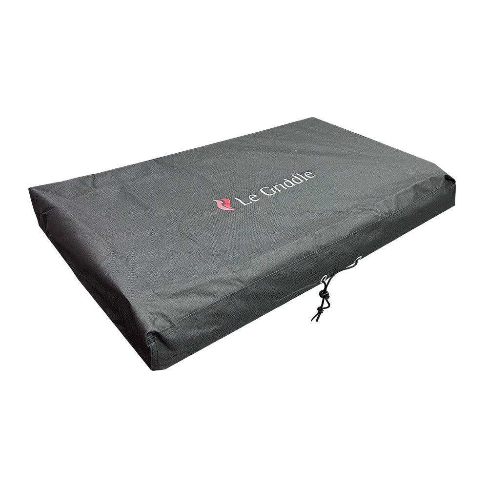 Vinyl cover for built-in 105 griddles, gray with drawstring and Le Griddle logo