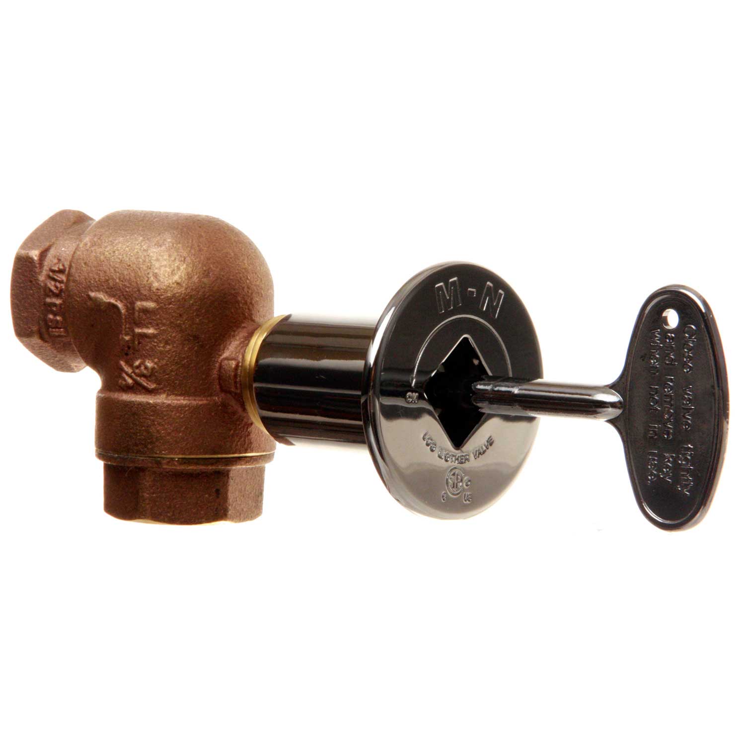 Brass ball valve with 90-degree elbow and lever handle