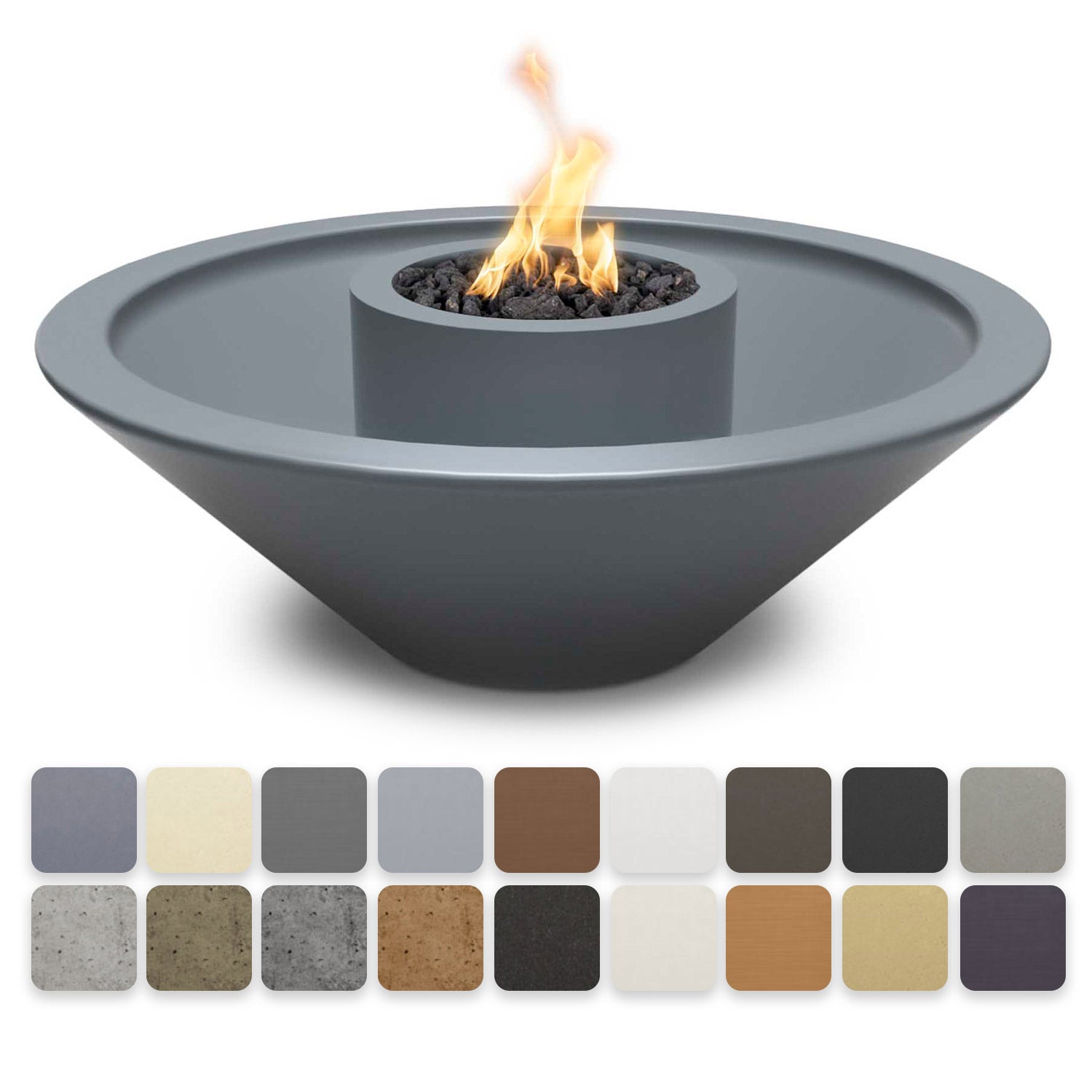 TOP Fires by The Outdoor Plus Cazo 48-Inch Round Concrete 360 Spill Gas Fire and Water Bowl