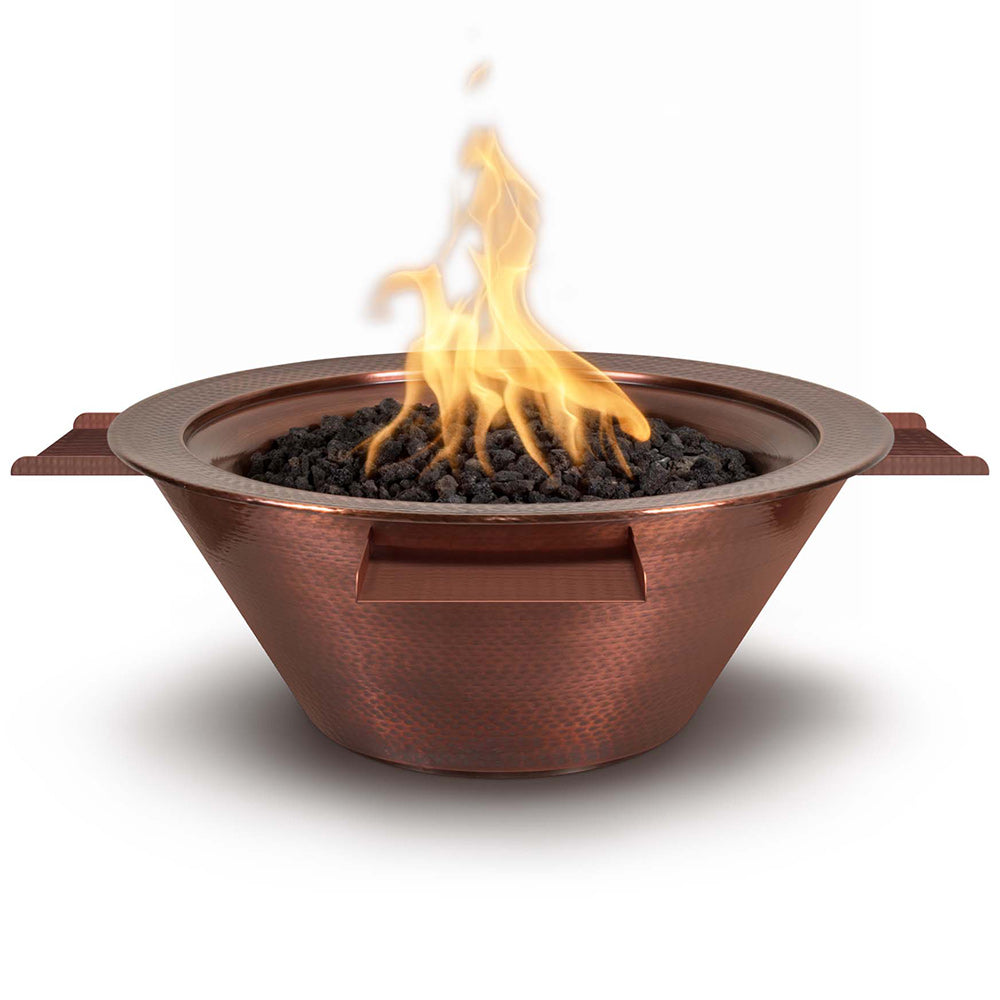 TOP Fires by The Outdoor Plus Cazo Round 4-Way Copper Gas Fire and Water Bowl