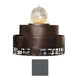Round gas and water bowl fire pit in dark finish with color swatch showing gray