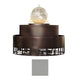 Round gas and water bowl fire pit in dark finish with color swatch showing light gray