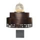 Round gas and water bowl fire pit in dark finish with color swatch showing speckled dark gray