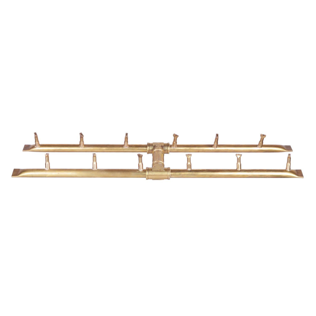 The Outdoor Plus Brass Rectangular H-Shaped Bullet Gas Fire Pit Burner