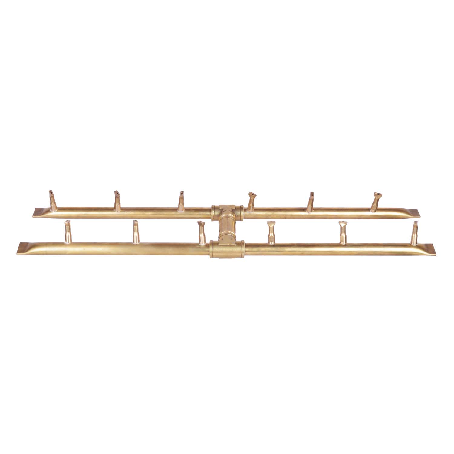 The Outdoor Plus Brass Rectangular H-Shaped Bullet Gas Fire Pit Burner