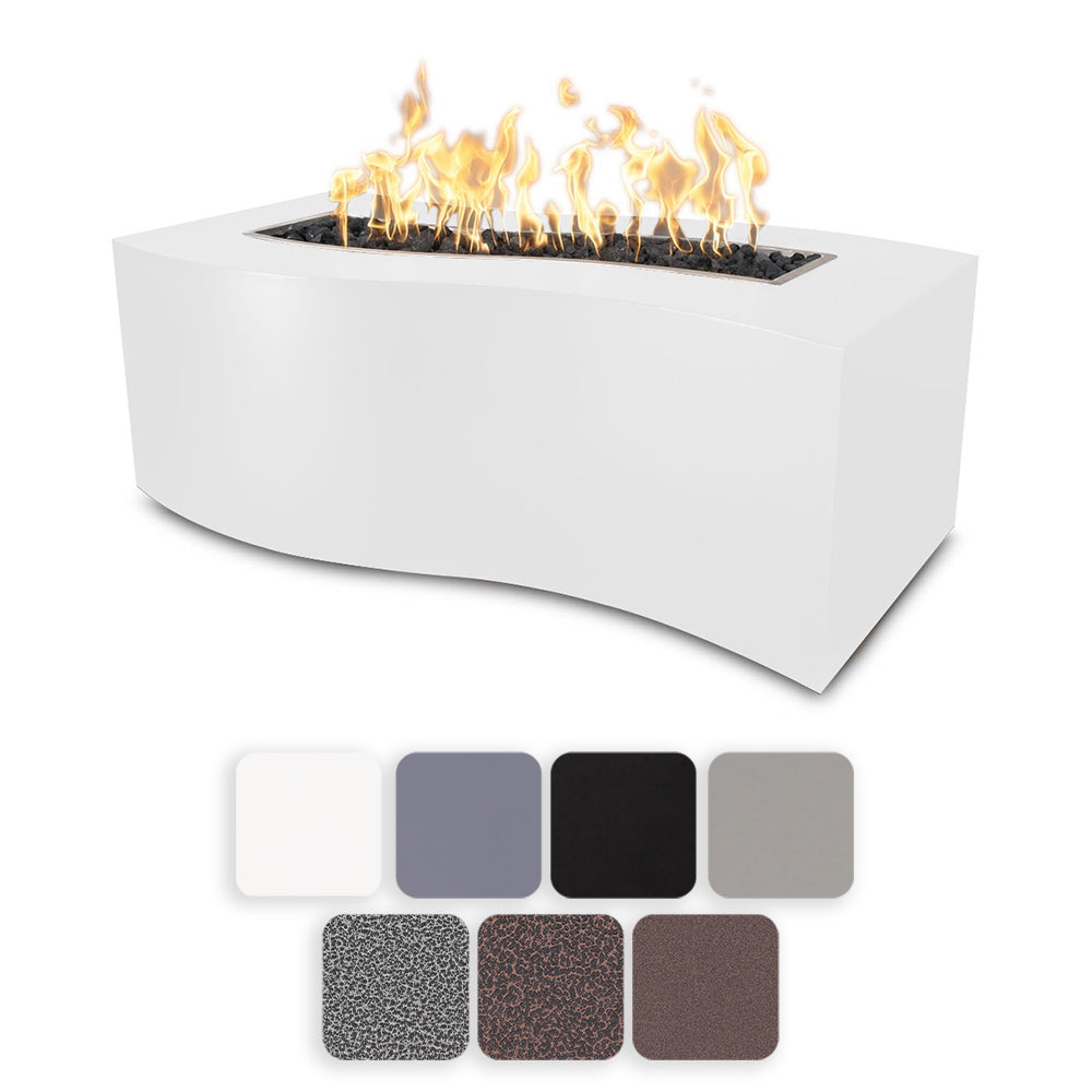 TOP Fires by The Outdoor Plus Billow 72x24-Inch Rectangular Powder Coated Steel Gas Fire Pit