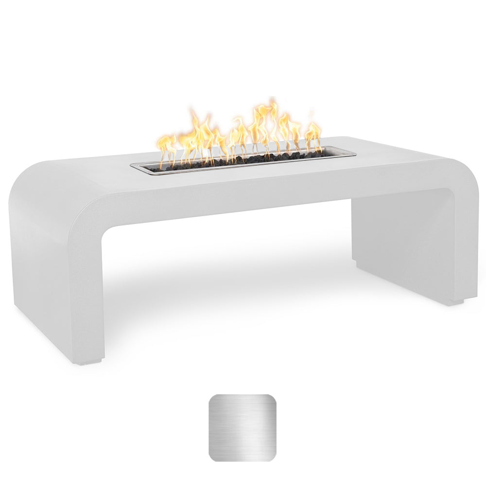 TOP Fires by The Outdoor Plus Calabasas Linear Stainless Steel Gas Fire Pit