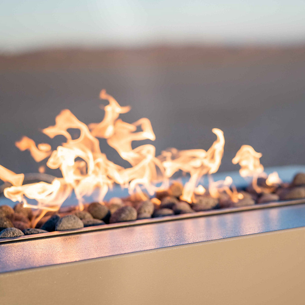 TOP Fires by The Outdoor Plus Coronado 60x28-Inch Linear Stainless Steel Gas Fire Pit