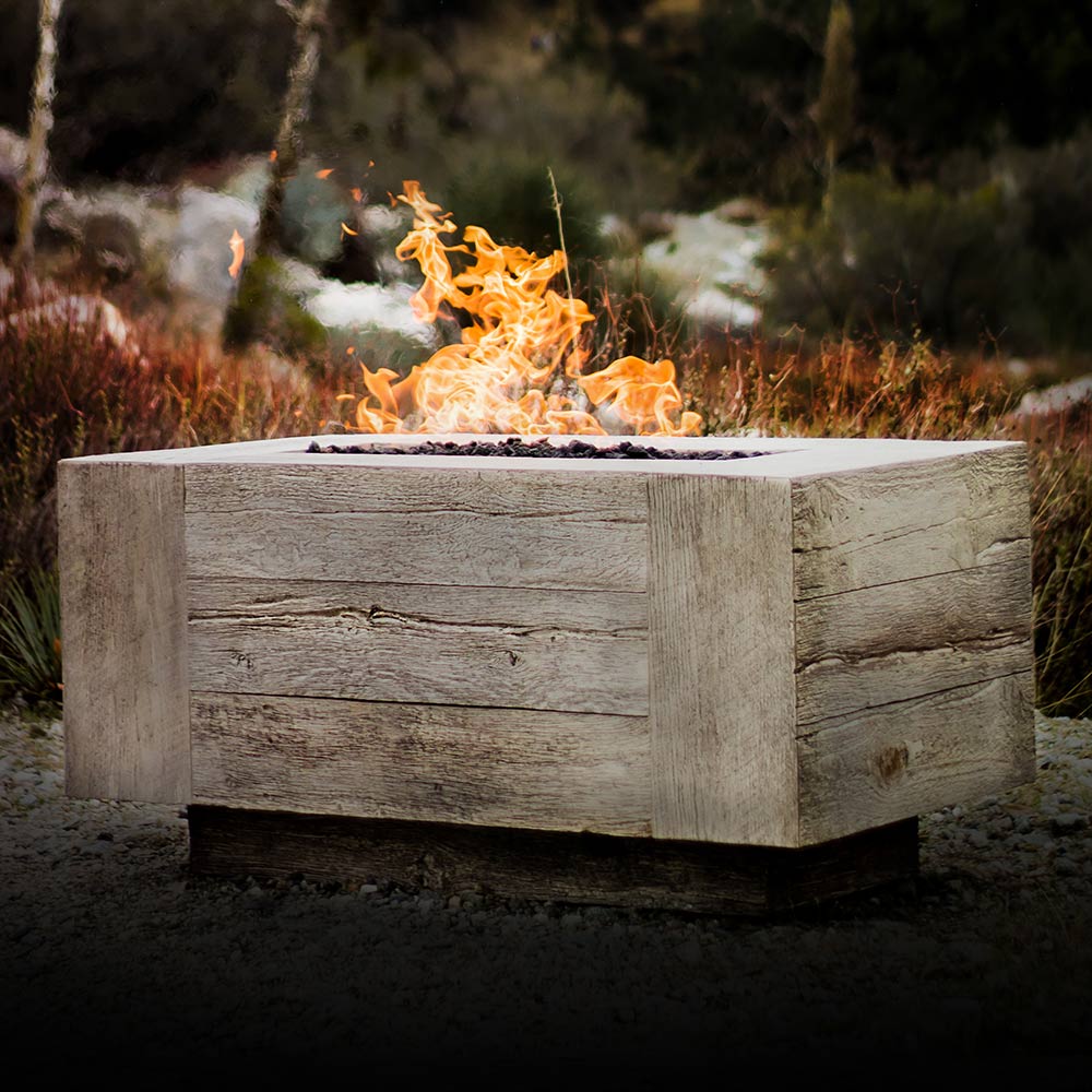 TOP Fires by The Outdoor Plus OPT-CTL60x Catalina Wood Grain Fire Pit, 60x28-Inches