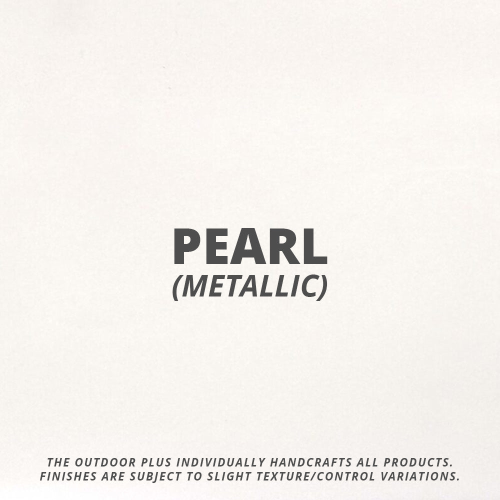 Metallic Pearl finish label for square concrete gas fire pit