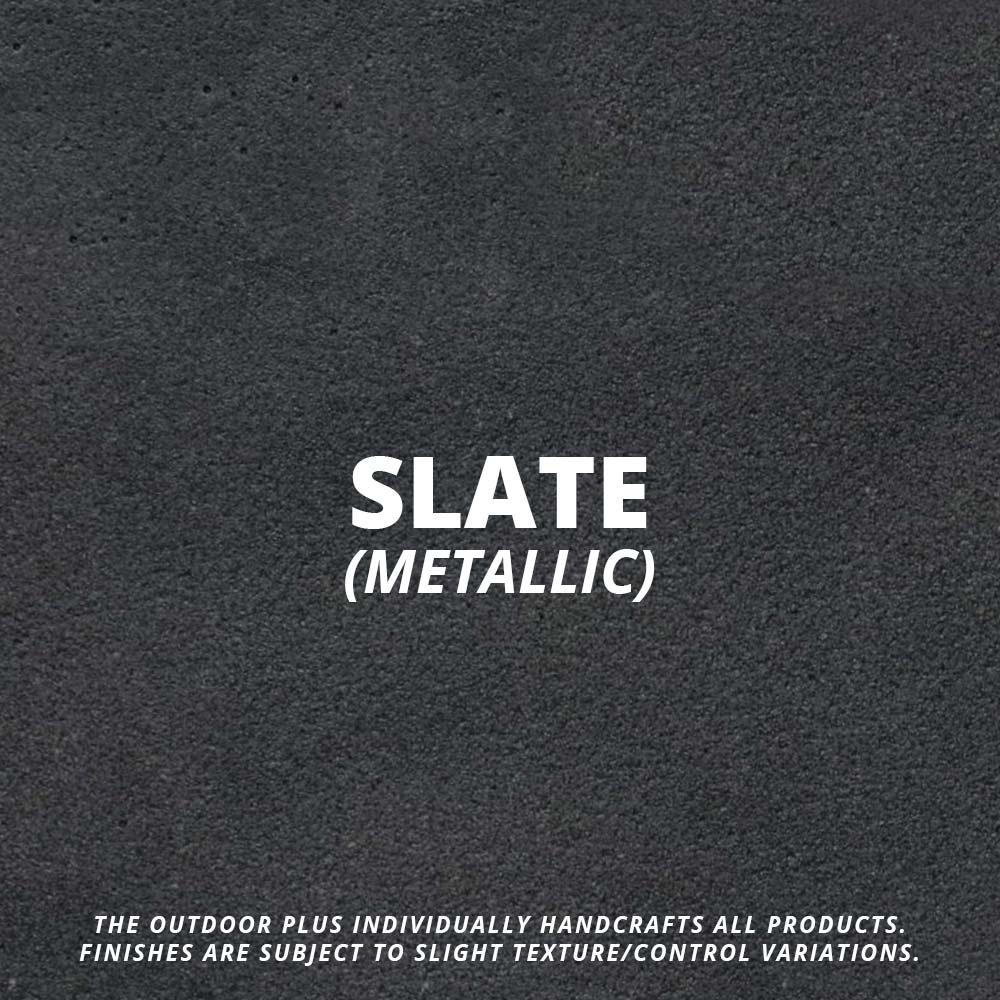 Slate (metallic) concrete finish panel with dark speckled texture