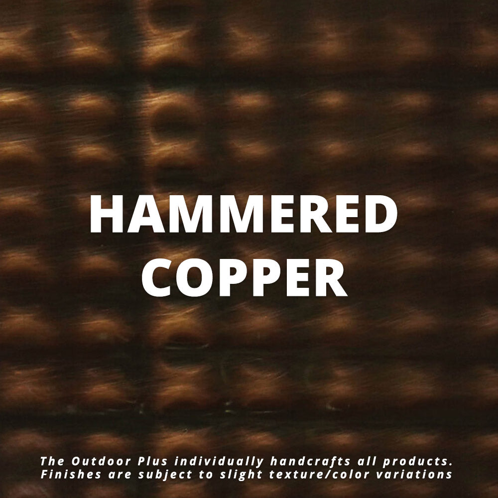 Hammered copper metal panel with textured finish