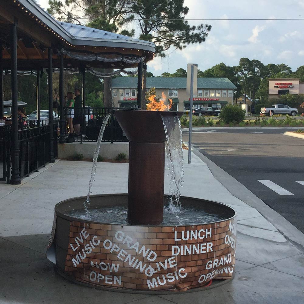 TOP Fires by The Outdoor Plus Olympian Round Copper 3-Way Fire and Water Bowl
