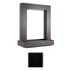 Powder-coated steel rain curtain waterfall frame, black open-front panel with blue base strip