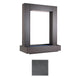 Powder-coated steel rain curtain waterfall with dark gray frame and speckled dark finish