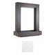 Powder-coated steel rain curtain waterfall with dark gray frame and textured white finish