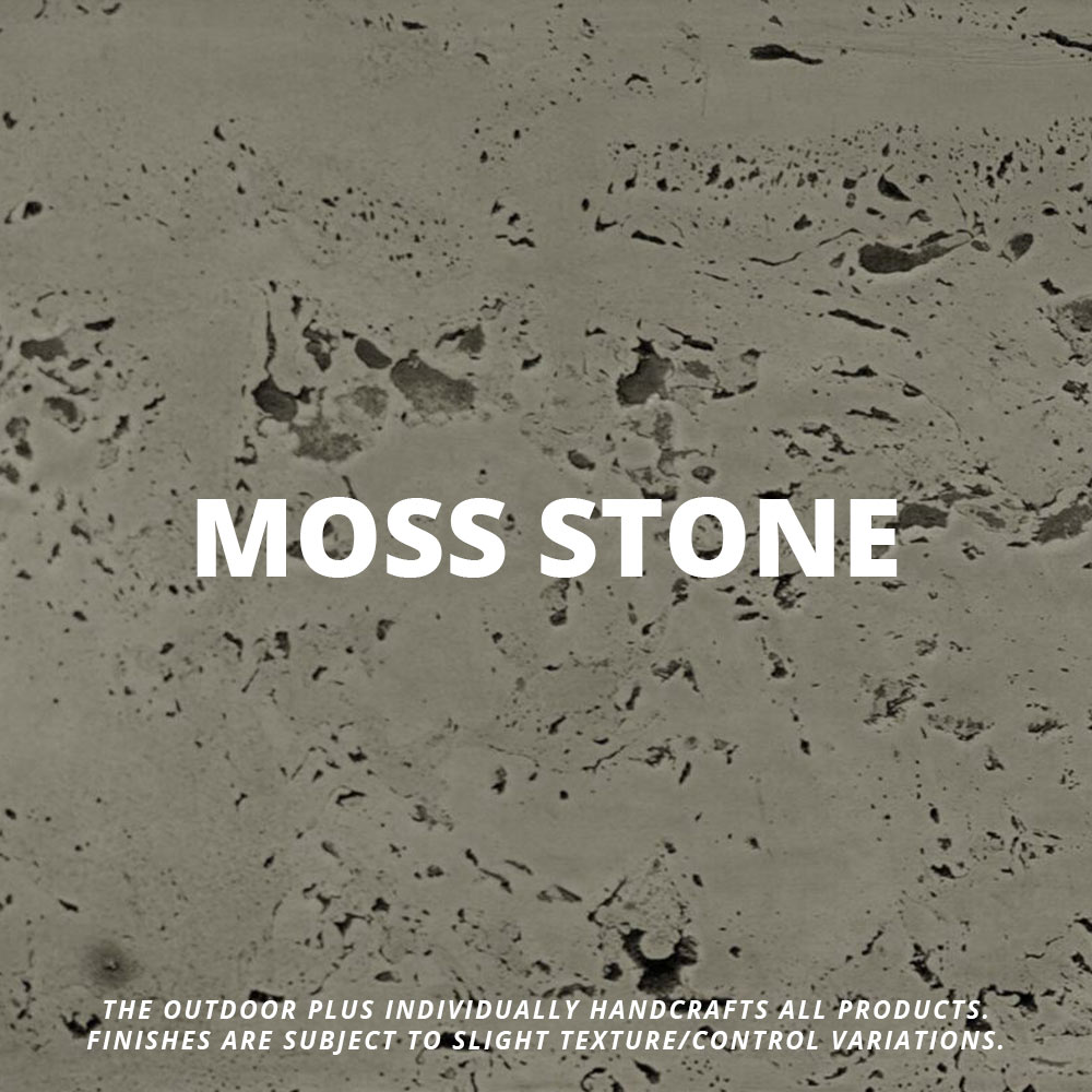 Moss stone concrete finish panel with speckled gray-brown texture