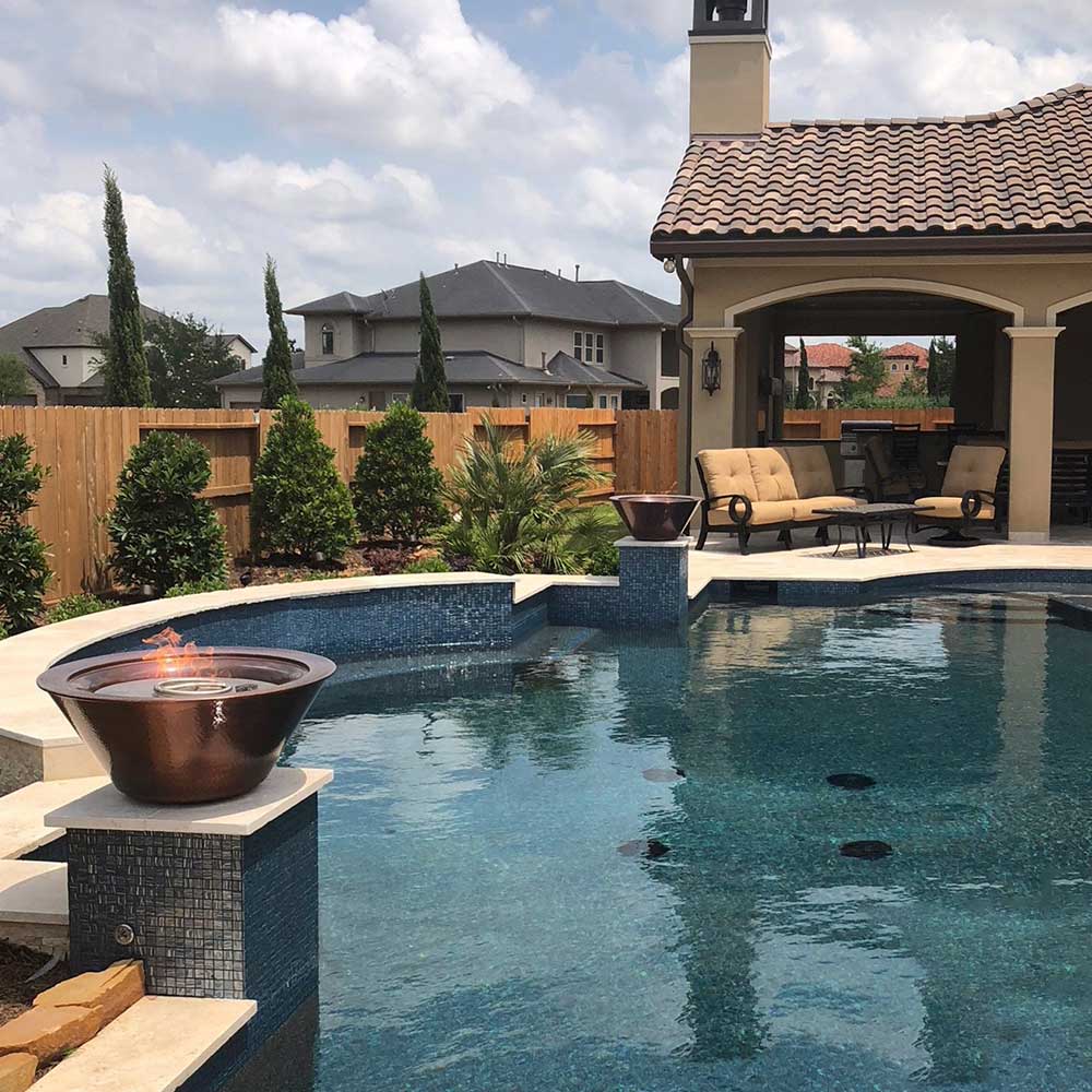 TOP Fires by The Outdoor Plus Cazo Round Powder Coat Gas Fire Bowl