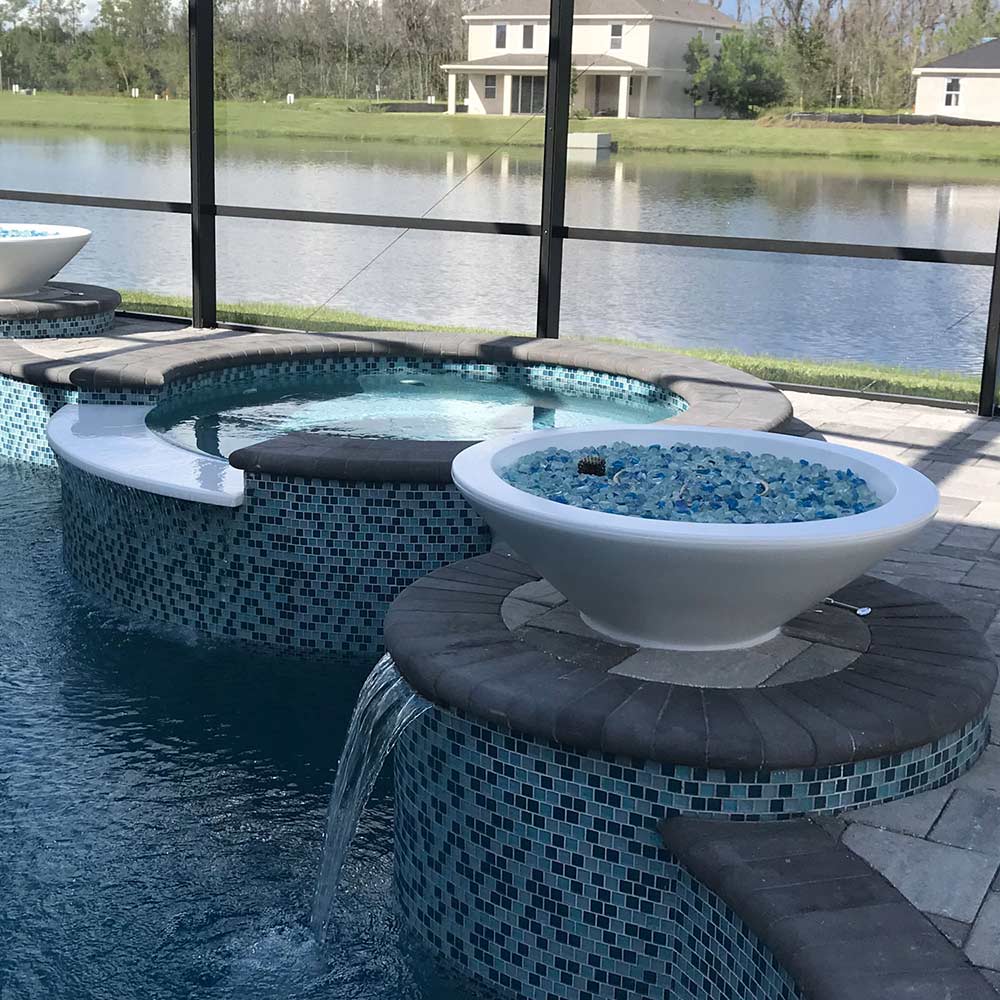 TOP Fires by The Outdoor Plus Cazo Round Powder Coat Gas Fire Bowl