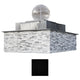 Gray stone-texture square gas fire & water bowl with round silver sphere centerpiece